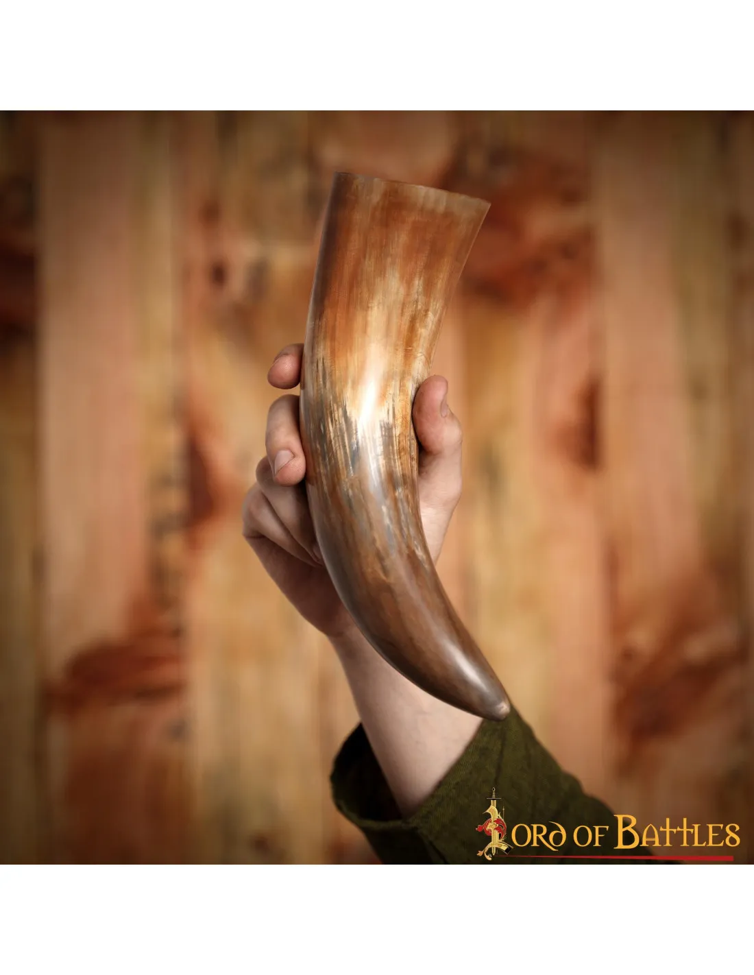 Cuerno medieval para beber con acabado natural