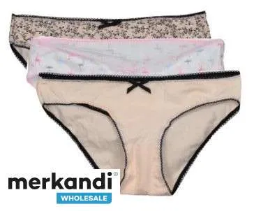 Descubra los calzoncillos de mujer de moda en un paquete de 3 con colores mixtos para la venta al por mayor desde Turquía, hecho