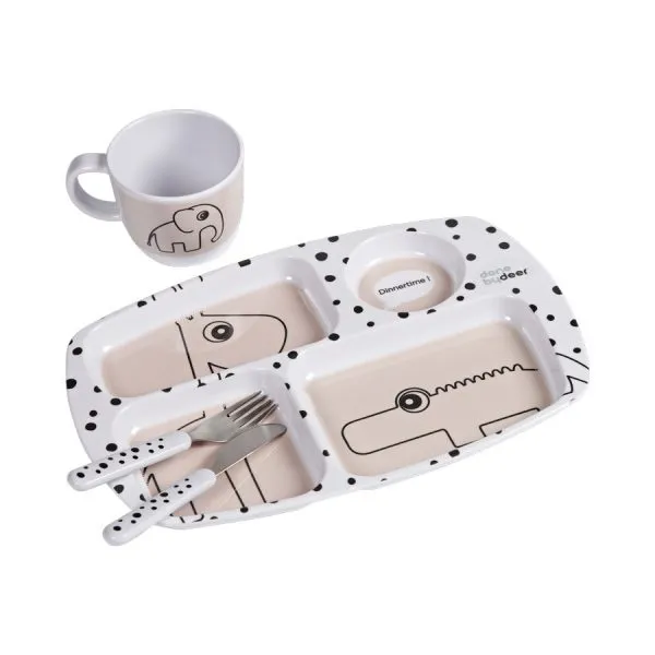 Dinner Set Happy Dots Powder. Done By Deer.