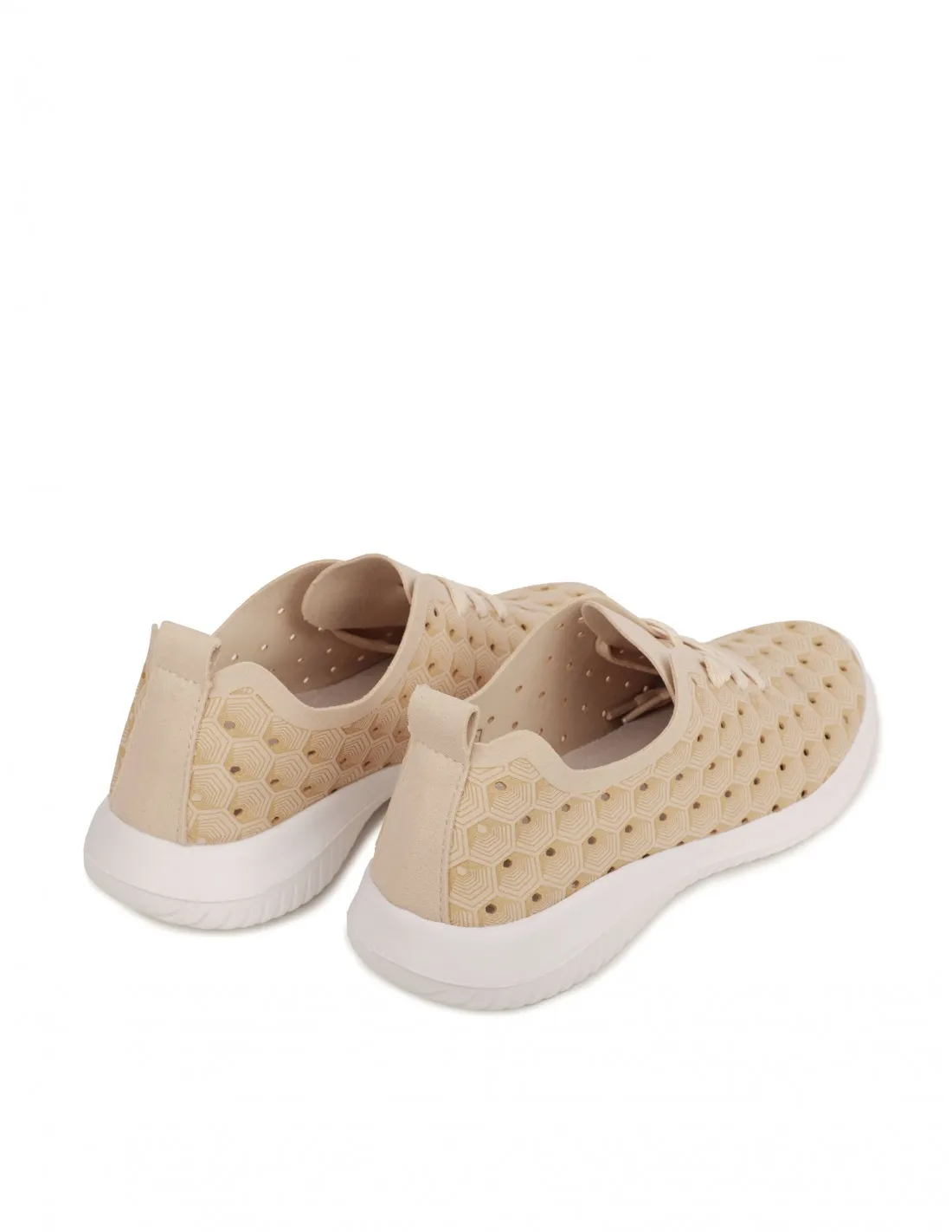 ECOLIGEROS Zapatillas Vestir Caladas Beige