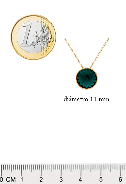 GARGANTILLA PLATA CHAPADA CON MOTIVO CRISTAL CHECO COLOR ESMERALDA 273_A280920G