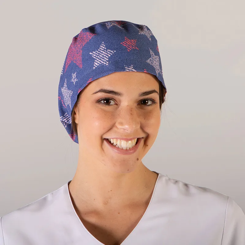 GORRO DE QUIRóFANO PELO LARGO ESTRELLAS DE MICROFIBRA  GARY'S