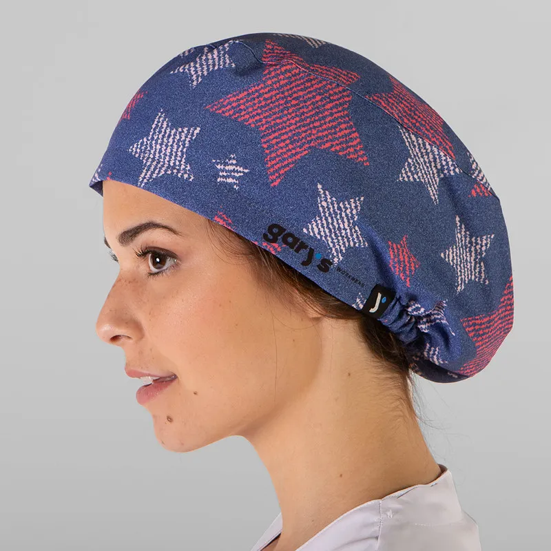 GORRO DE QUIRóFANO PELO LARGO ESTRELLAS DE MICROFIBRA  GARY'S