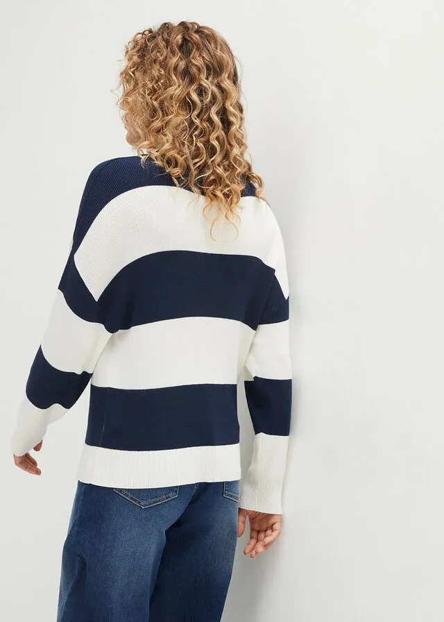 JERSEY AZUL MARINOBLANCO LANA DE RAYAS