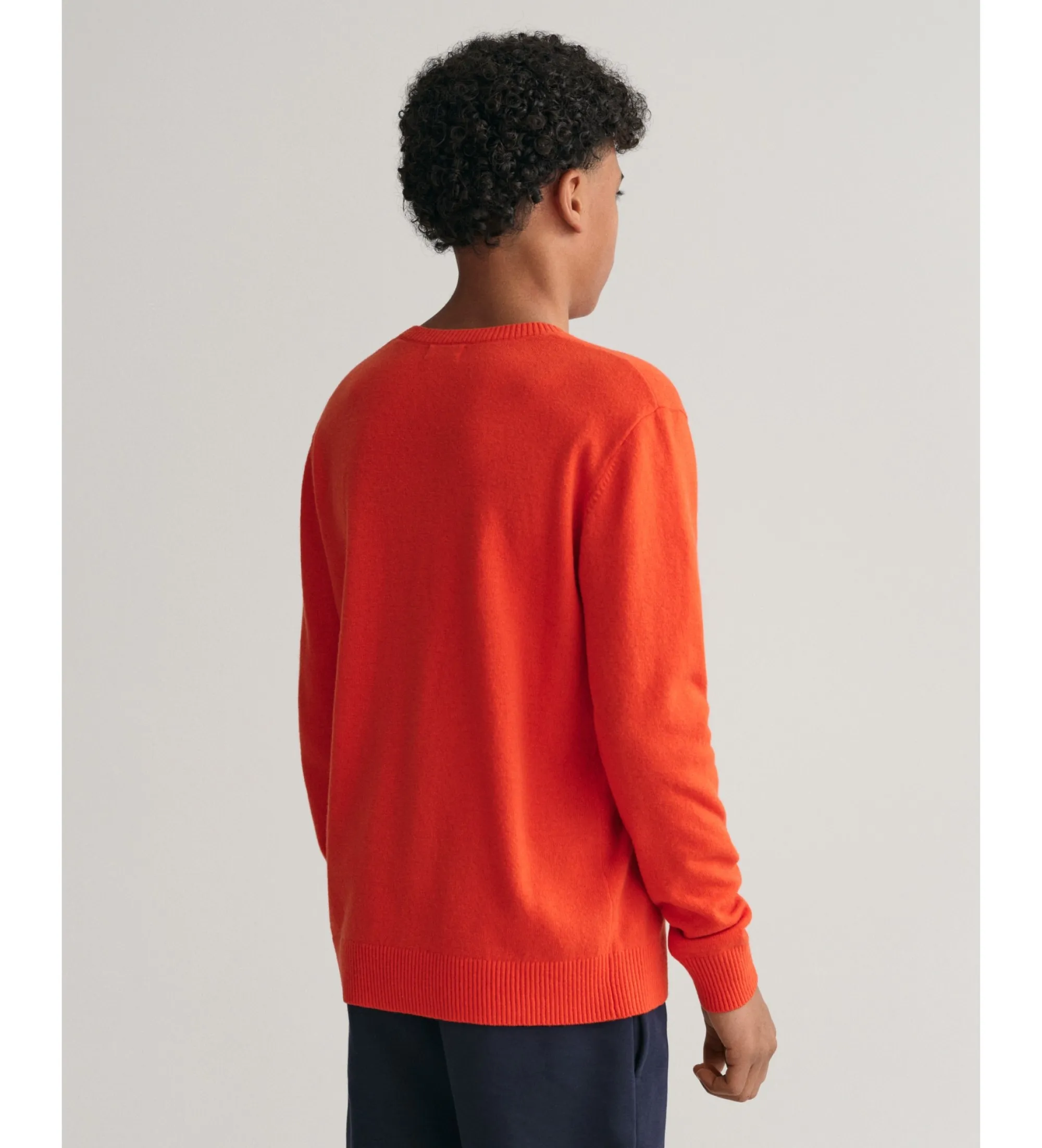 Jersey de cuello redondo en lana de oveja Shield Teens rojo