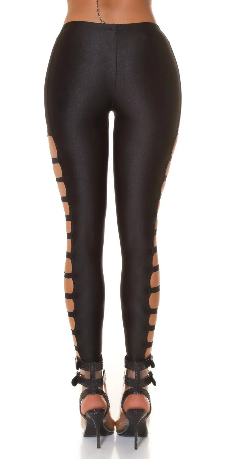 Leggins negro con aberturas cintura alta