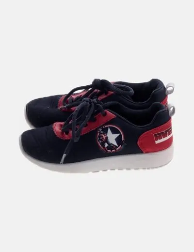 NoName Zapatilla bicolor estampada