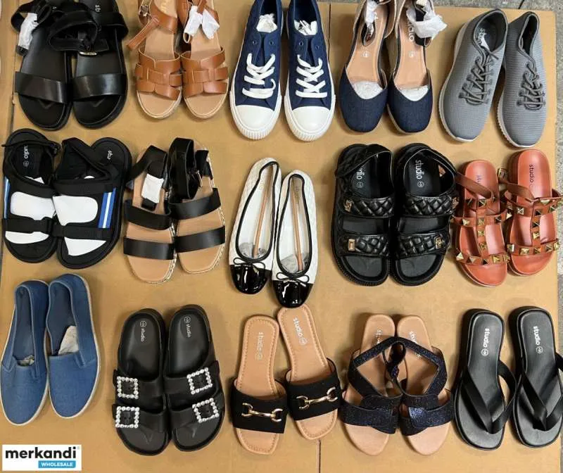 Nueva mezcla Fraser marca del grupo Studio sandalias de moda para señoras, cuña, lona.