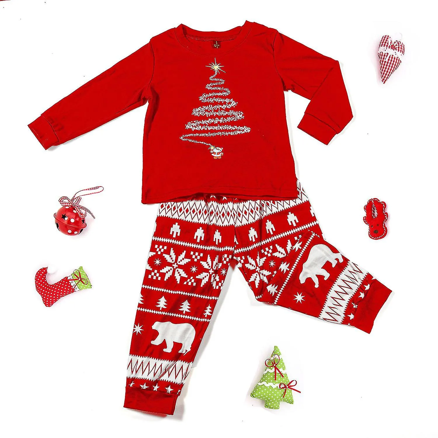 Nuevo pijama de Navidad a juego familiar Niños adultos Red Pjs Xmas Nightwear Pijama