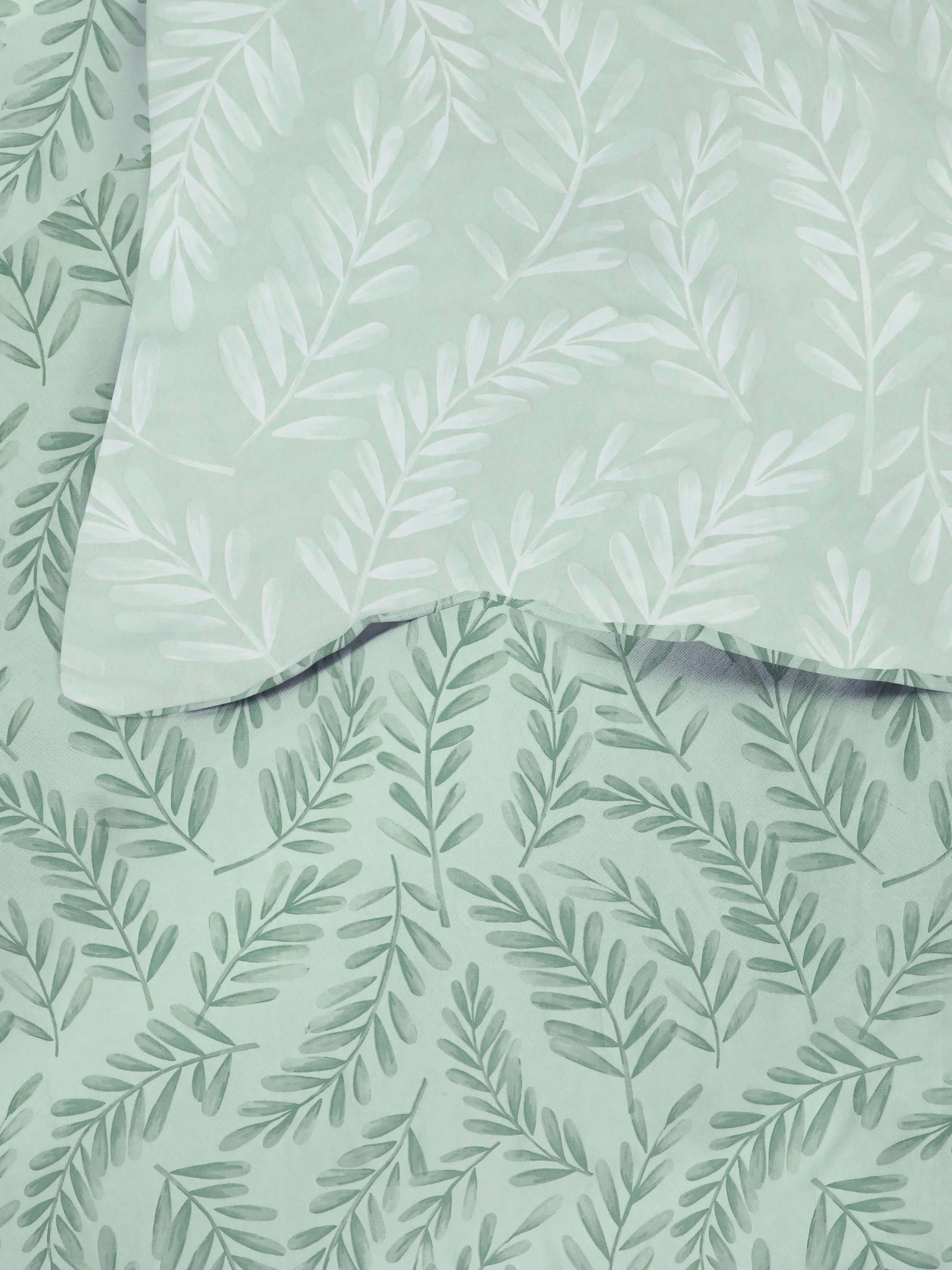 Nórdico con hojas verdes para cama doble