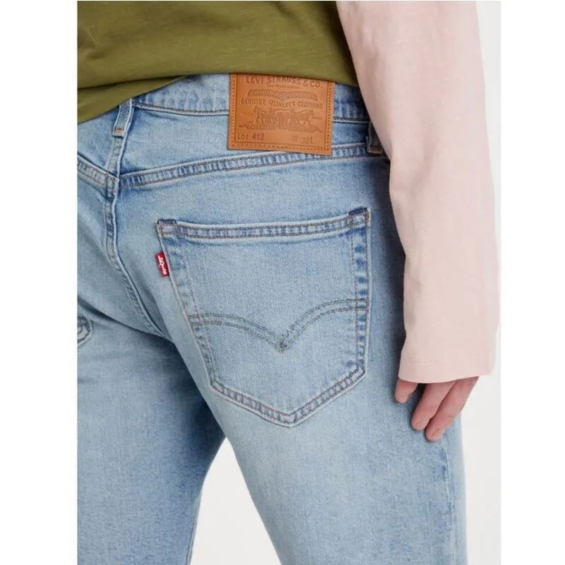 Pantalones Cortos Azules 412 Slim Shorts Revived Med Indigo Worn In 34