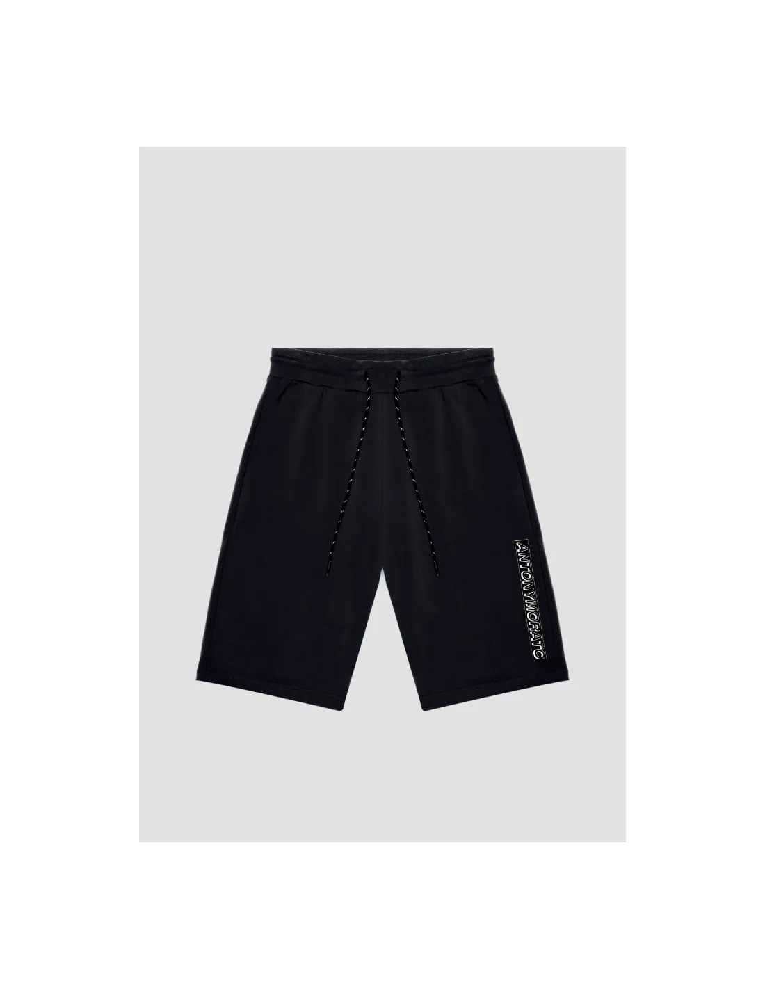 Pantalones cortos de felpa regular fit de algodón elástico con estampado del logotipo de goma de Antony Morato
