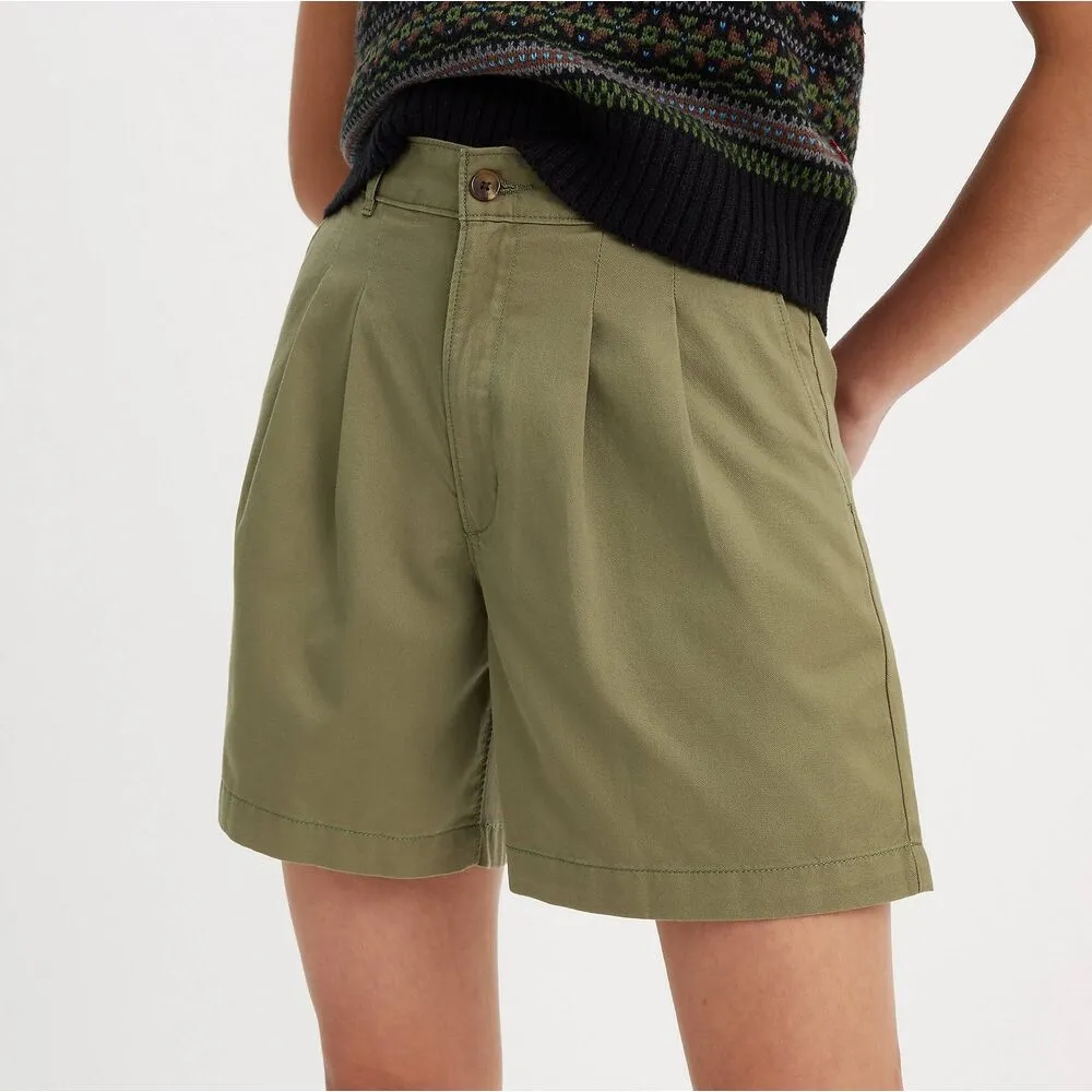 PANTALONES CORTOS VERDES LEVIS PLEATEDVERDE 27