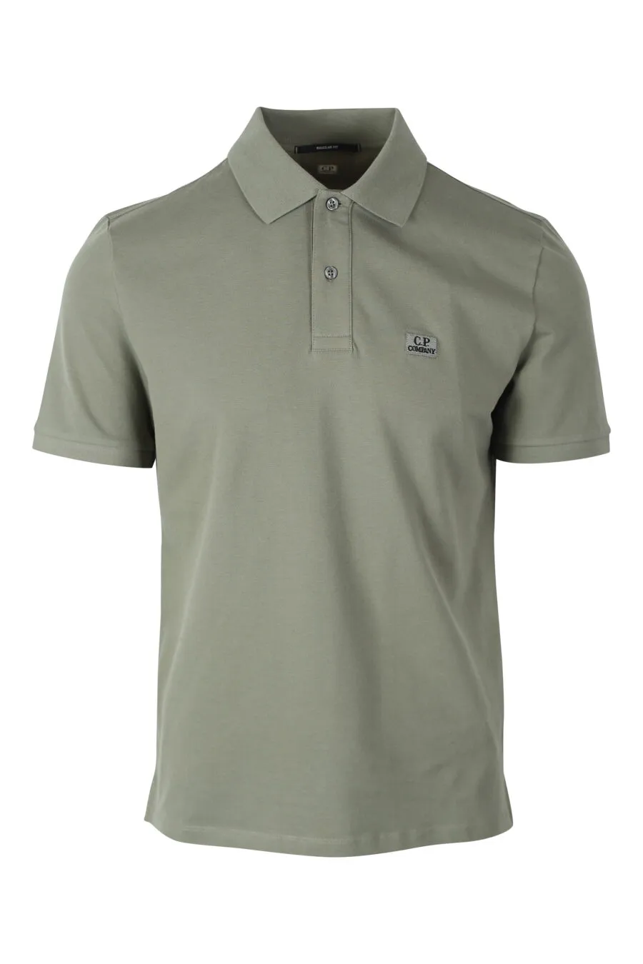 Polo verde militar con minilogo circular