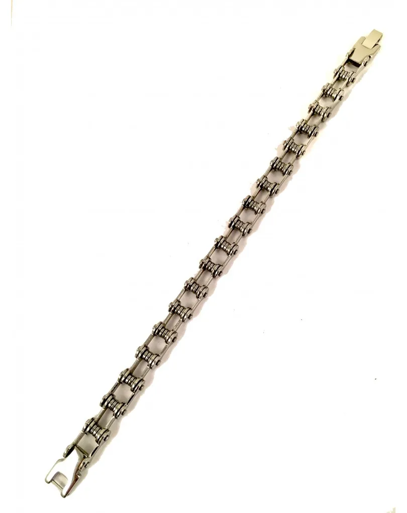 PULSERAS DE HOMBRE EN ACERO FORMA CADENA DE MOTO