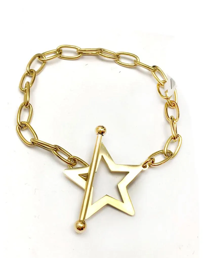 PULSERAS MUJER DE CADENA ACERO, ORIGINAL CIERRE DE ESTRELLA