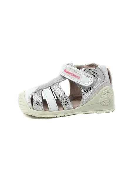 sandalia blanco plata
