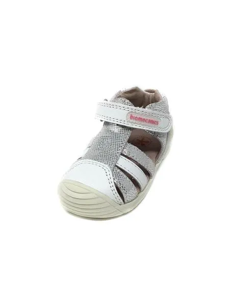 sandalia blanco plata