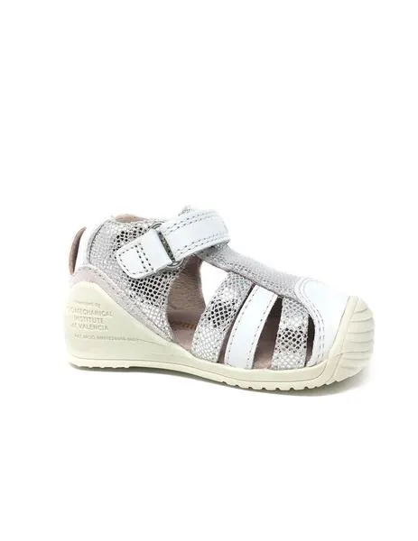 sandalia blanco plata