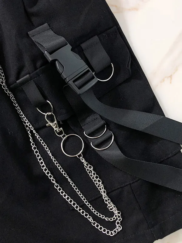 Shorts cargo con bolsillo y correa con hebilla para hombre
