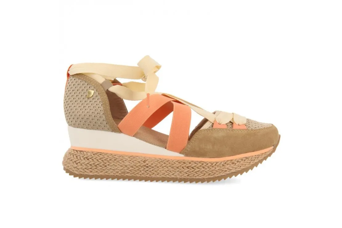 SNEAKERS ABIERTOS BEIGE CON CUÑA PARA MUJER TOTNES