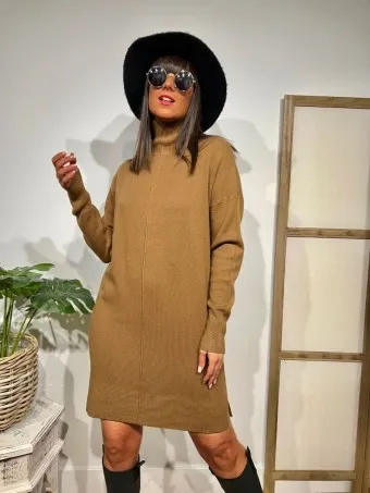 Vestido Básico Punto ASBURY Marrón