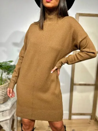Vestido Básico Punto ASBURY Marrón