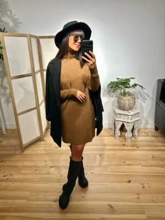 Vestido Básico Punto ASBURY Marrón