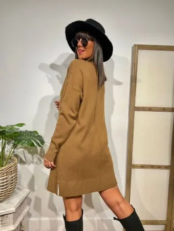Vestido Básico Punto ASBURY Marrón