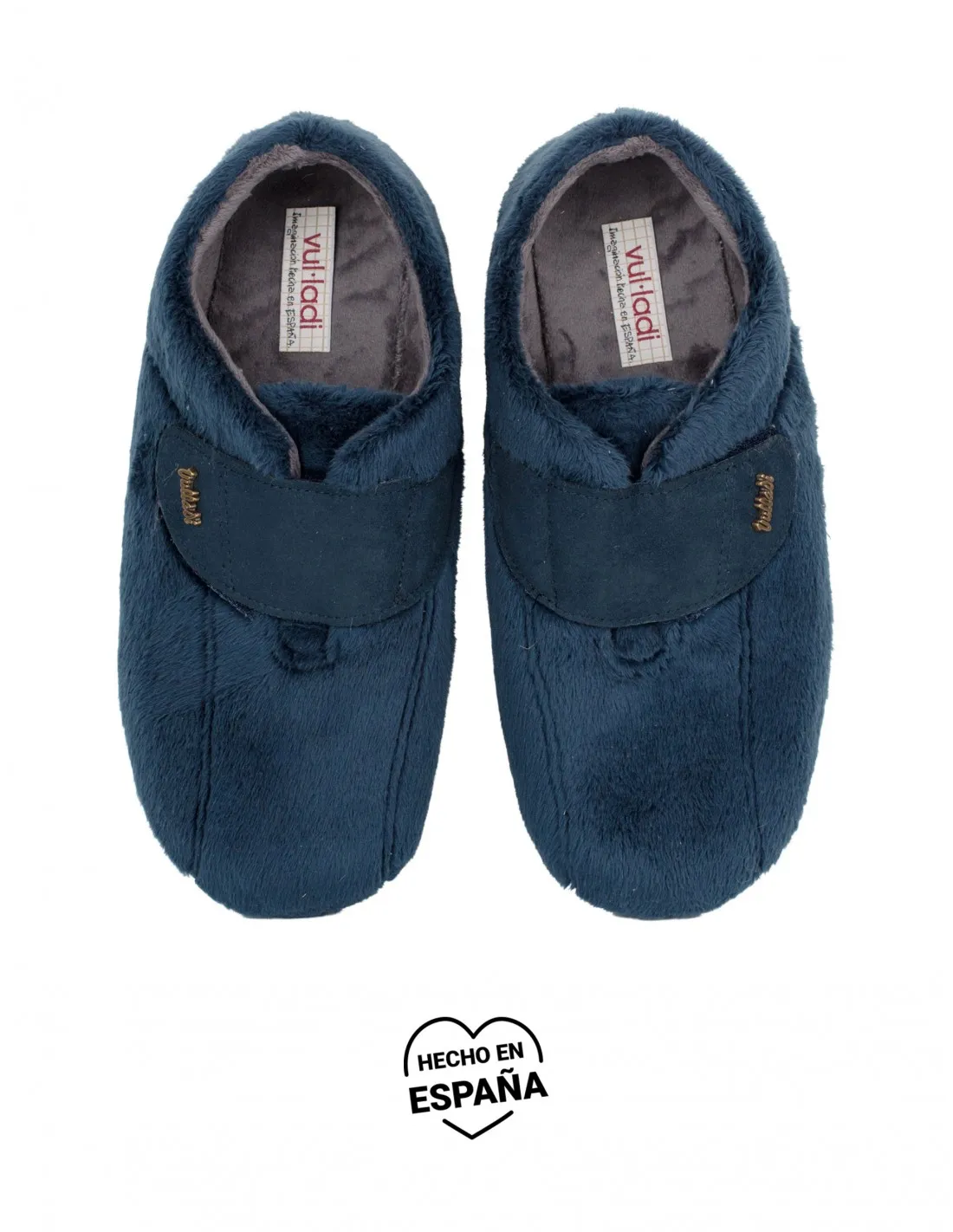 VULLADI Zapatillas Casa Cerradas Velcro Azul